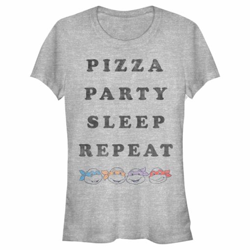 Junior_s Teenage Mutant Ninja Turtles Distressed Pizza Party Sleep Repeat T-Shirt