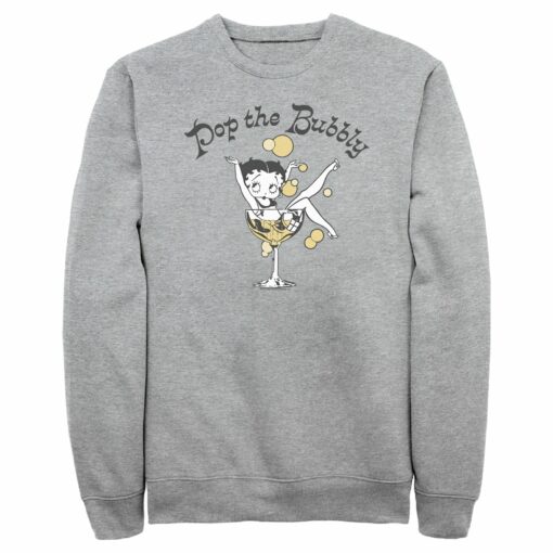 Men_s Betty Boop New Year_s Retro Pop the Bubbly Sweatshirt