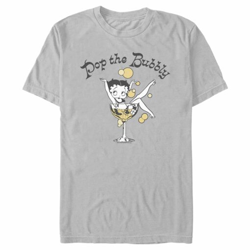 Men_s Betty Boop New Year_s Retro Pop the Bubbly T-Shirt