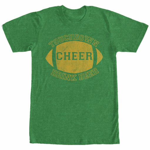 Men_s CHIN UP Football Touchdown Cheer Drink Beer T-Shirt