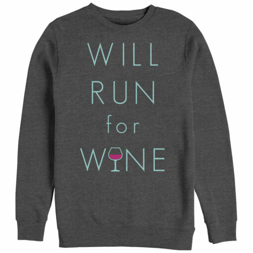 Men_s CHIN UP Will Run For Wine Glass Sweatshirt