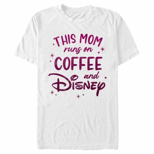 Men_s Disney This Mom Runs On Coffee T-Shirt