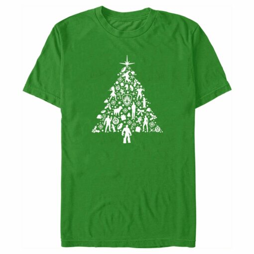 Men_s Guardians of the Galaxy Holiday Special Silhouettes Christmas Tree T-Shirt