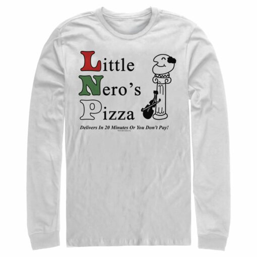 Men_s Home Alone Little Nero’s Pizza Long Sleeve Shirt