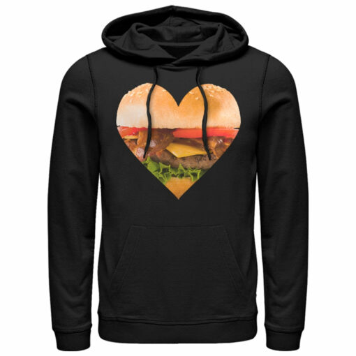 Men_s Lost Gods Bacon Cheeseburger Heart Pull Over Hoodie