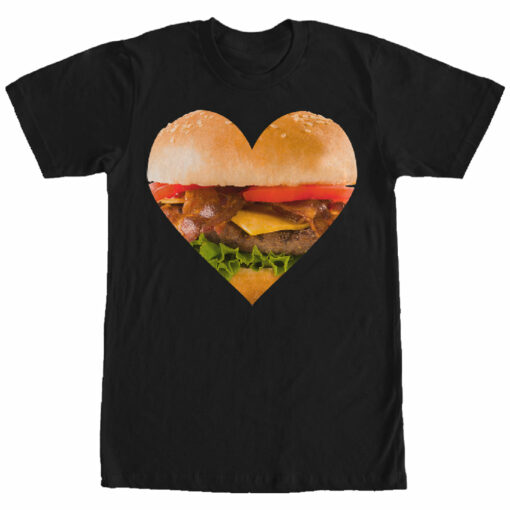 Men_s Lost Gods Bacon Cheeseburger Heart T-Shirt