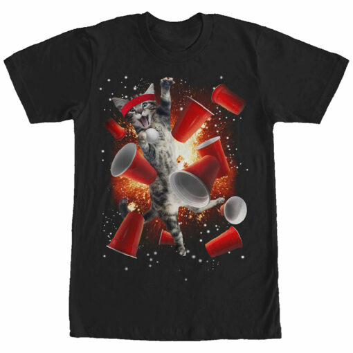 Men_s Lost Gods Cat Has Mad Explosive Pong Skills T-Shirt