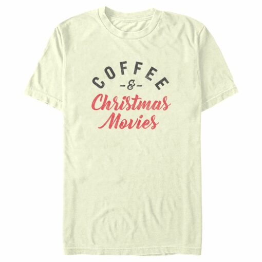 Men_s Lost Gods Distressed Coffee and Christmas Movies T-Shirt