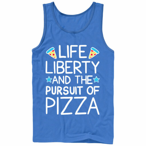 Men_s Lost Gods Life Liberty Pursuit of Pizza Tank Top