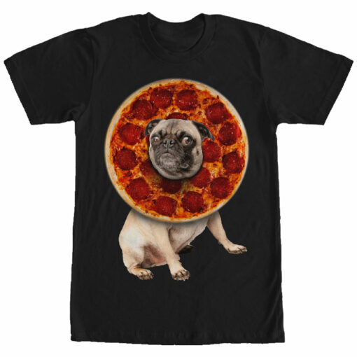 Men_s Lost Gods Pepperoni Pizza Pug T-Shirt