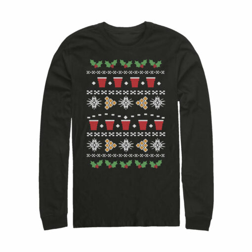 Men_s Lost Gods Ugly Christmas Pong Long Sleeve Shirt