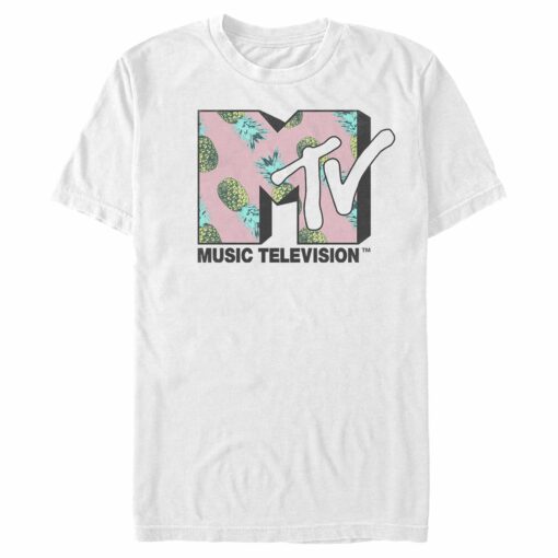 Men_s MTV Pineapple Fruit Logo T-Shirt