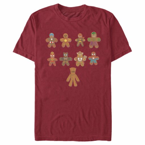 Men_s Marvel Christmas Gingerbread Cookie Avengers T-Shirt