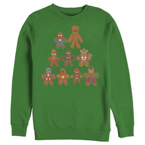 Men_s Marvel Christmas Gingerbread Cookie Tree Sweatshirt