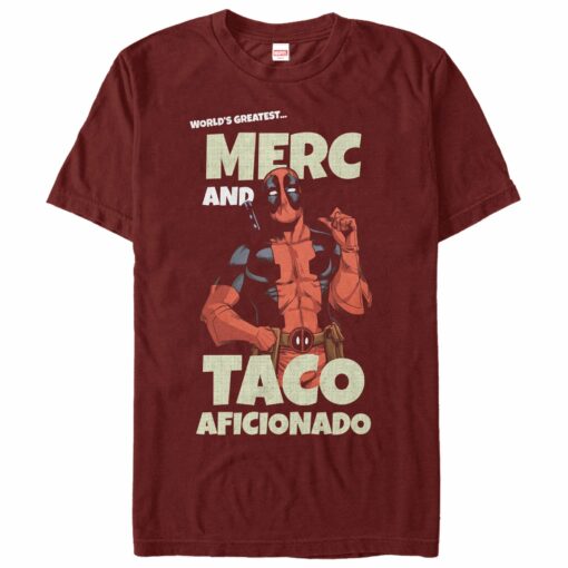 Men_s Marvel Deadpool Greatest Taco Aficionado T-Shirt