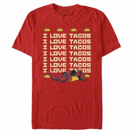 Men_s Marvel Deadpool I Love Tacos T-Shirt