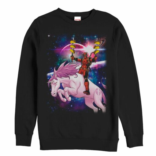 Men_s Marvel Taco Deadpool on Space Unicorn Sweatshirt