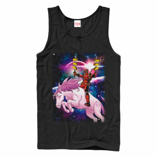 Men_s Marvel Taco Deadpool on Space Unicorn Tank Top