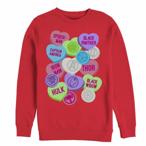 Men_s Marvel Valentine_s Day Candy Heart Heroes Sweatshirt