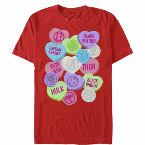 Men_s Marvel Valentine_s Day Candy Heart Heroes T-Shirt