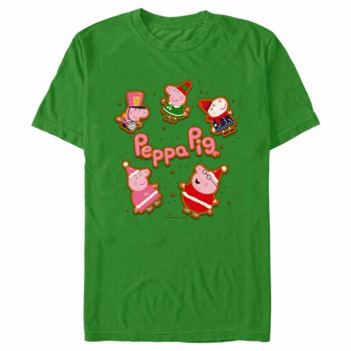 Men_s Peppa Pig Christmas Gingerbread Cookie Characters T-Shirt