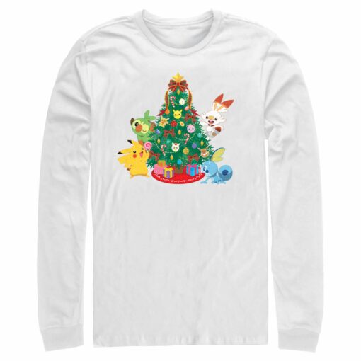 Men_s Pokemon Christmas Tree Friends Long Sleeve Shirt