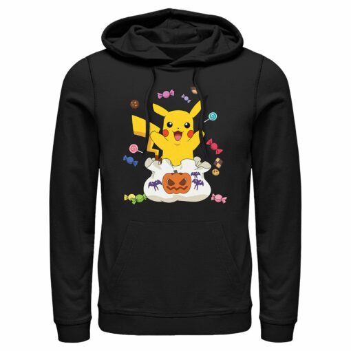 Men_s Pokemon Halloween Pikachu Candy Bag Pull Over Hoodie