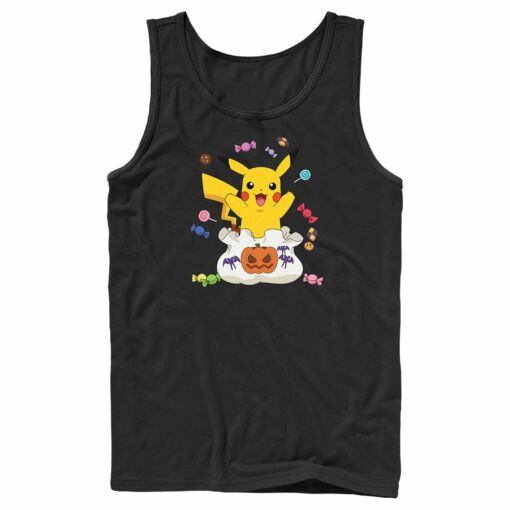 Men_s Pokemon Halloween Pikachu Candy Bag Tank Top