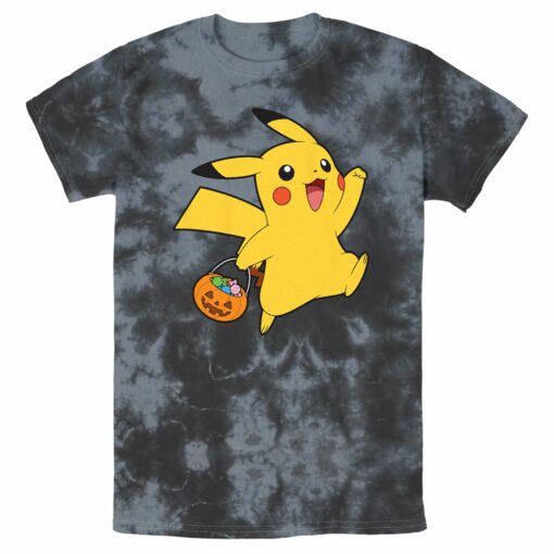 Men_s Pokemon Halloween Trick-or-Treating Pikachu T-Shirt