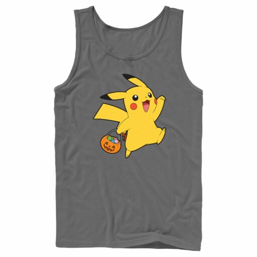 Men_s Pokemon Halloween Trick-or-Treating Pikachu Tank Top