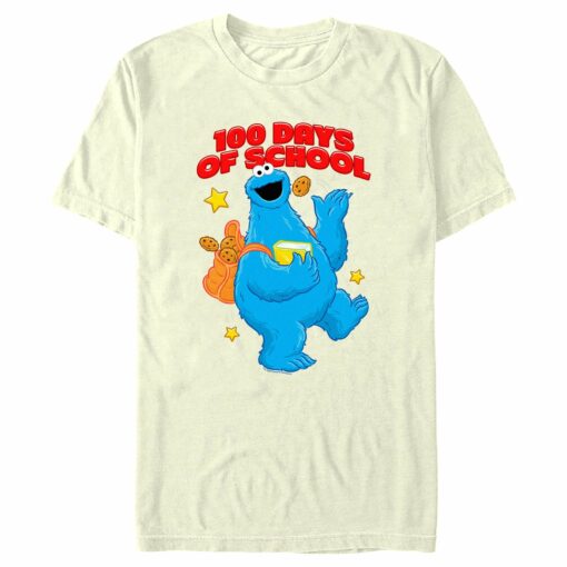 Men_s Sesame Street Cookie Monster 100 Days of School T-Shirt