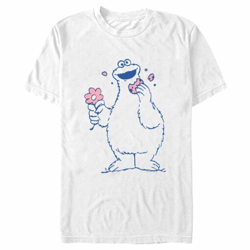 Men_s Sesame Street Cookie Monster Flower T-Shirt