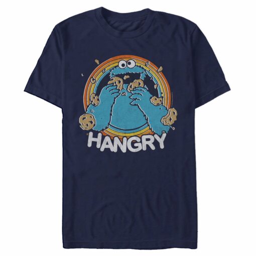 Men_s Sesame Street Cookie Monster Retro Hangry T-Shirt