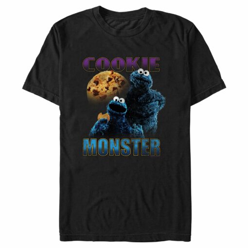 Men_s Sesame Street Cookie Monster Retro Portrait T-Shirt