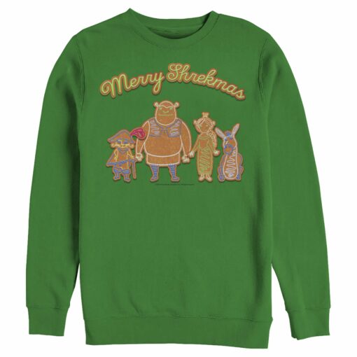 Men_s Shrek Christmas Gingerbread Cookies Sweatshirt