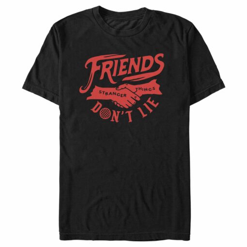 Men_s Stranger Things Friends Don_t Lie Handshake T-Shirt