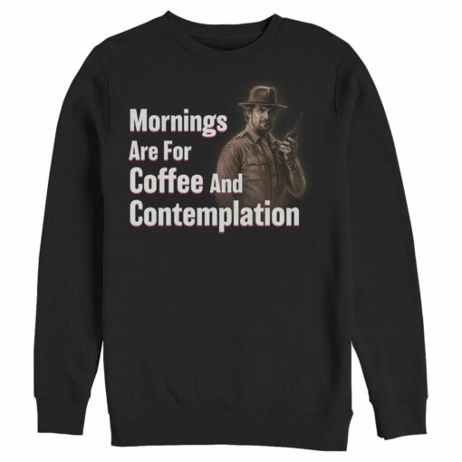 Men_s Stranger Things Hopper Coffee and Contemplation Sweatshirt