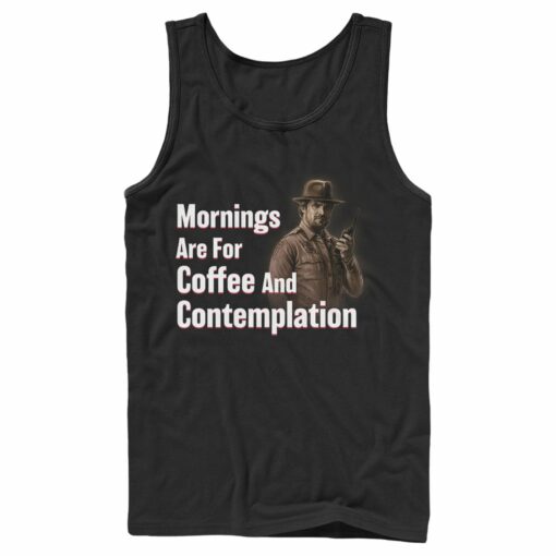 Men_s Stranger Things Hopper Coffee and Contemplation Tank Top