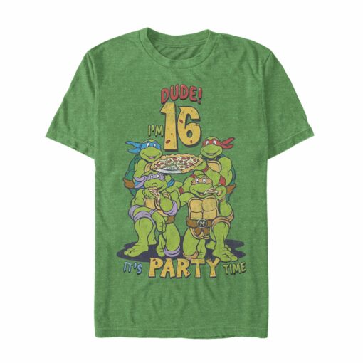 Men_s Teenage Mutant Ninja Turtles 16th Birthday Pizza Party T-Shirt