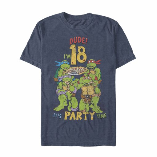 Men_s Teenage Mutant Ninja Turtles 18th Birthday Pizza Party T-Shirt