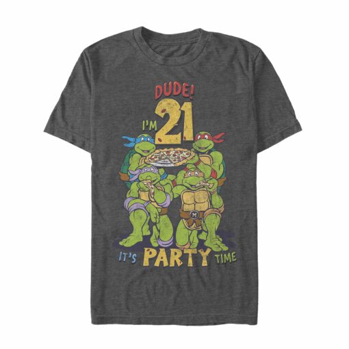 Men_s Teenage Mutant Ninja Turtles 21st Birthday Pizza Party T-Shirt