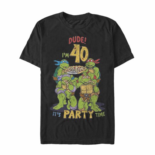 Men_s Teenage Mutant Ninja Turtles 40th Birthday Pizza Party T-Shirt