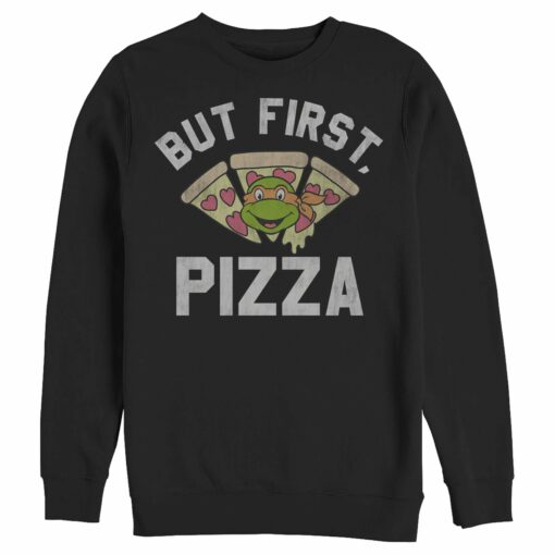 Men_s Teenage Mutant Ninja Turtles But First Pizza Sweatshirt