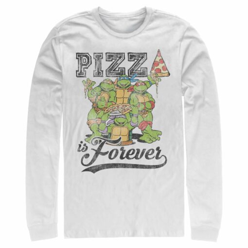 Men_s Teenage Mutant Ninja Turtles Pizza Is Forever Long Sleeve Shirt