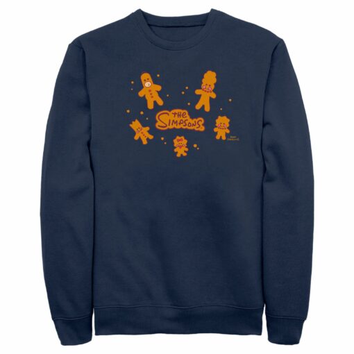 Men_s The Simpsons Christmas Gingerbread Cookie Family Sweatshirt