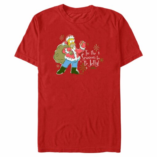 Men_s The Simpsons Christmas Homer Tis the Season to be Jelly T-Shirt