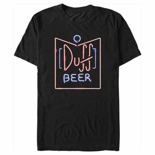 Men_s The Simpsons Duff Beer Neon Sign T-Shirt