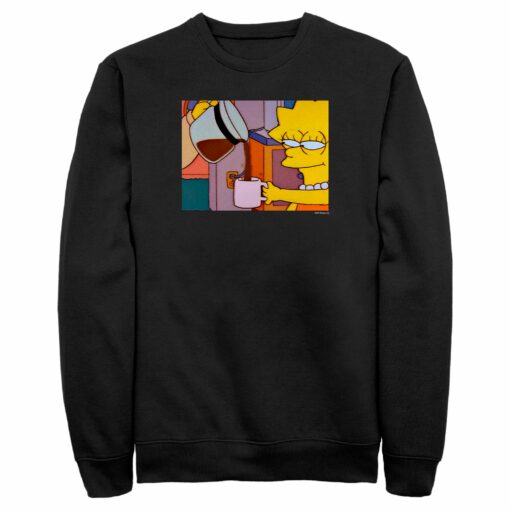 Men_s The Simpsons Lisa Needs COFFEE, Sleepy Eyes Wake Up Sweatshirt