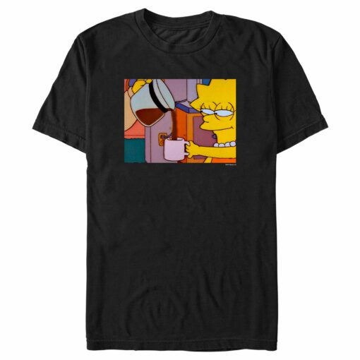 Men_s The Simpsons Lisa Needs COFFEE, Sleepy Eyes Wake Up T-Shirt