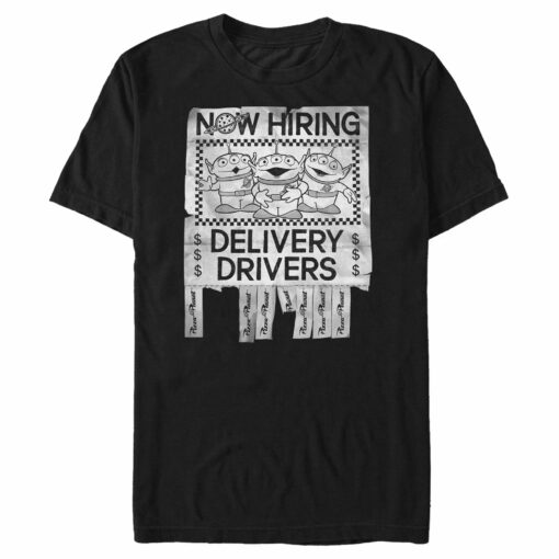 Men_s Toy Story Hiring Pizza Planet Drivers T-Shirt